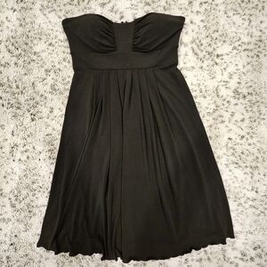Max and Cleo SZ 6 Black Strapless Empire Waist Pleated Front Mini Party Dress